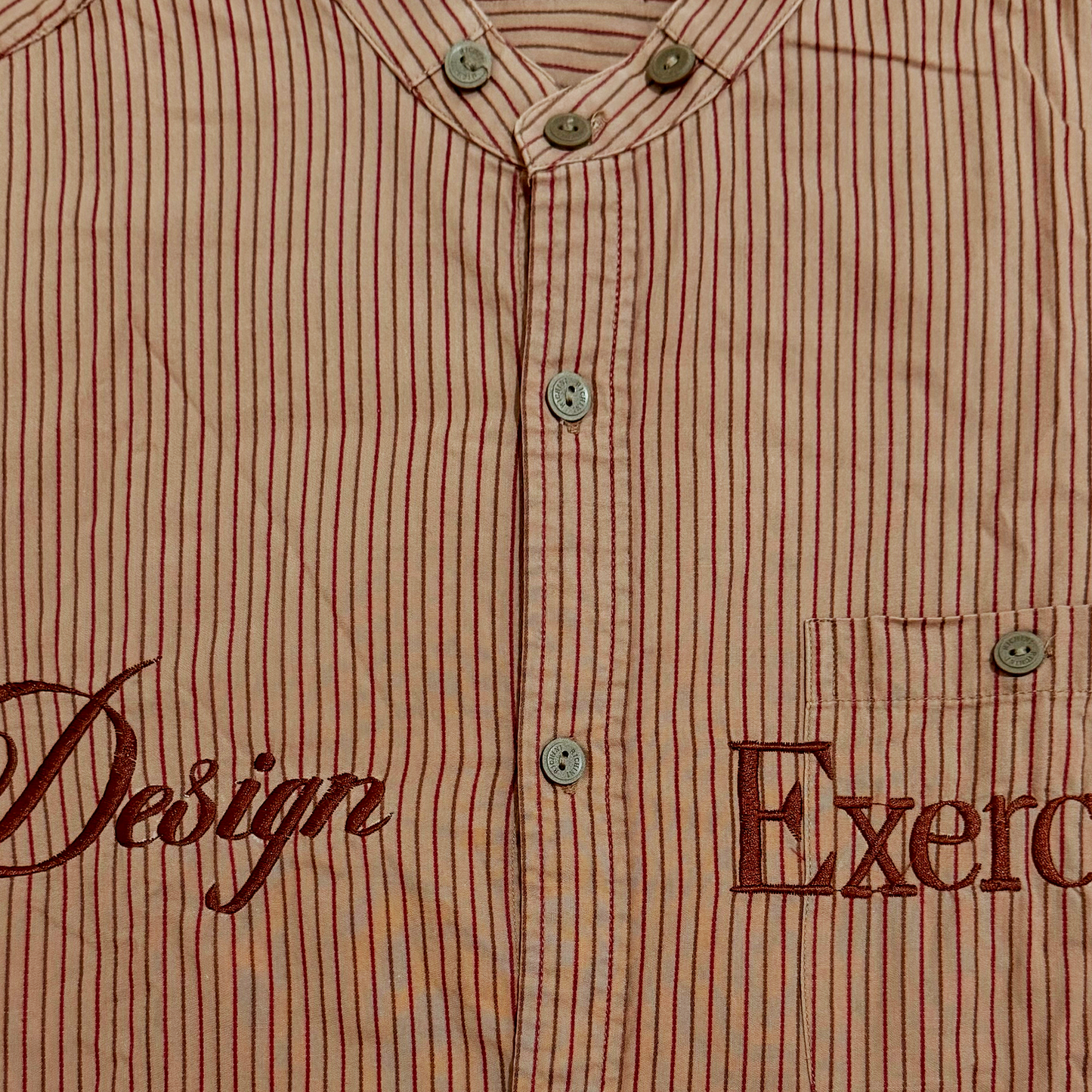 063 - One of None - Pinstripe Chinese Collar Shirt