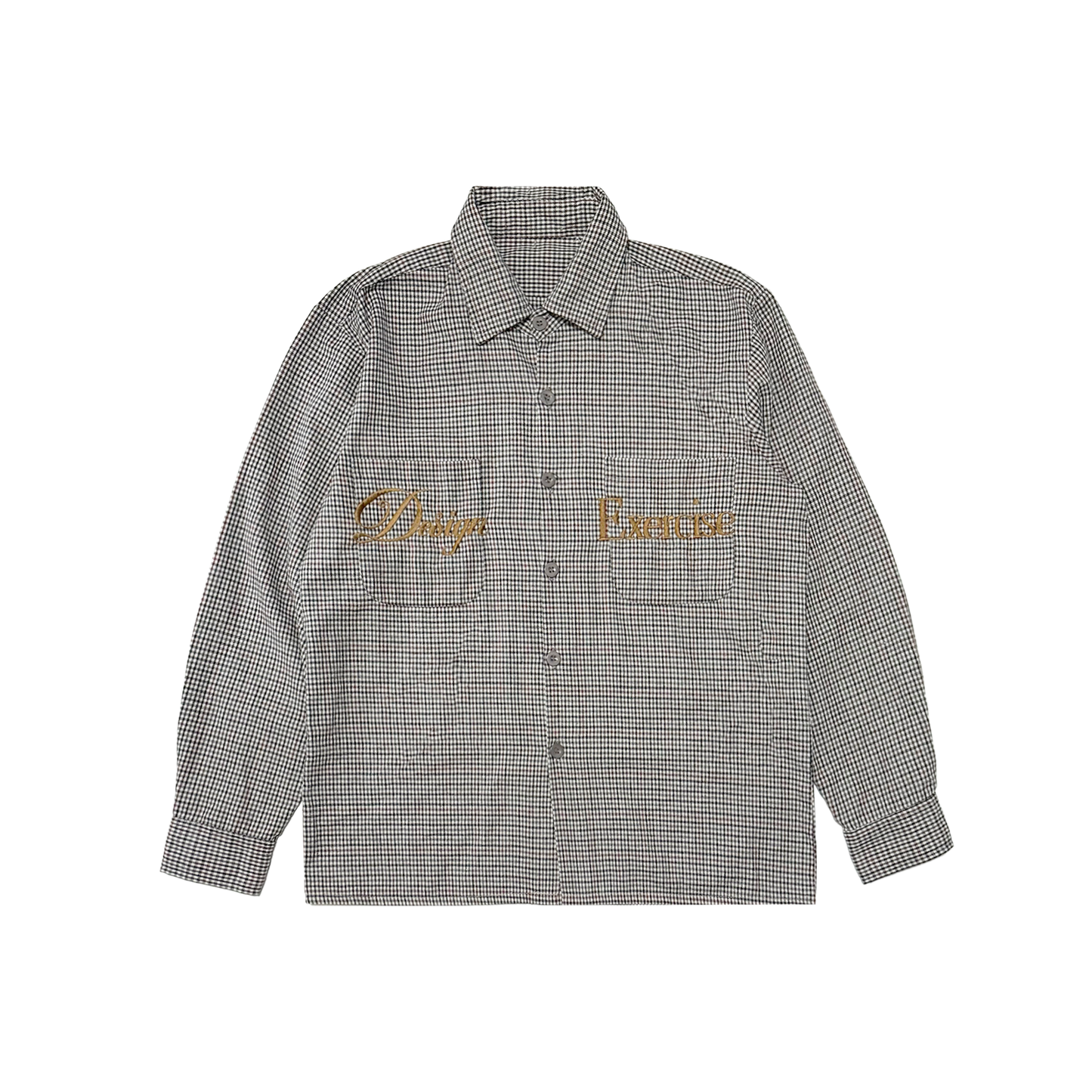 066 - One of None - Gray Microplaid L/S