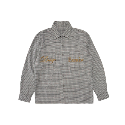 066 - One of None - Gray Microplaid L/S