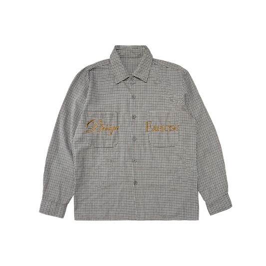 066 - One of None - Gray Microplaid L/S