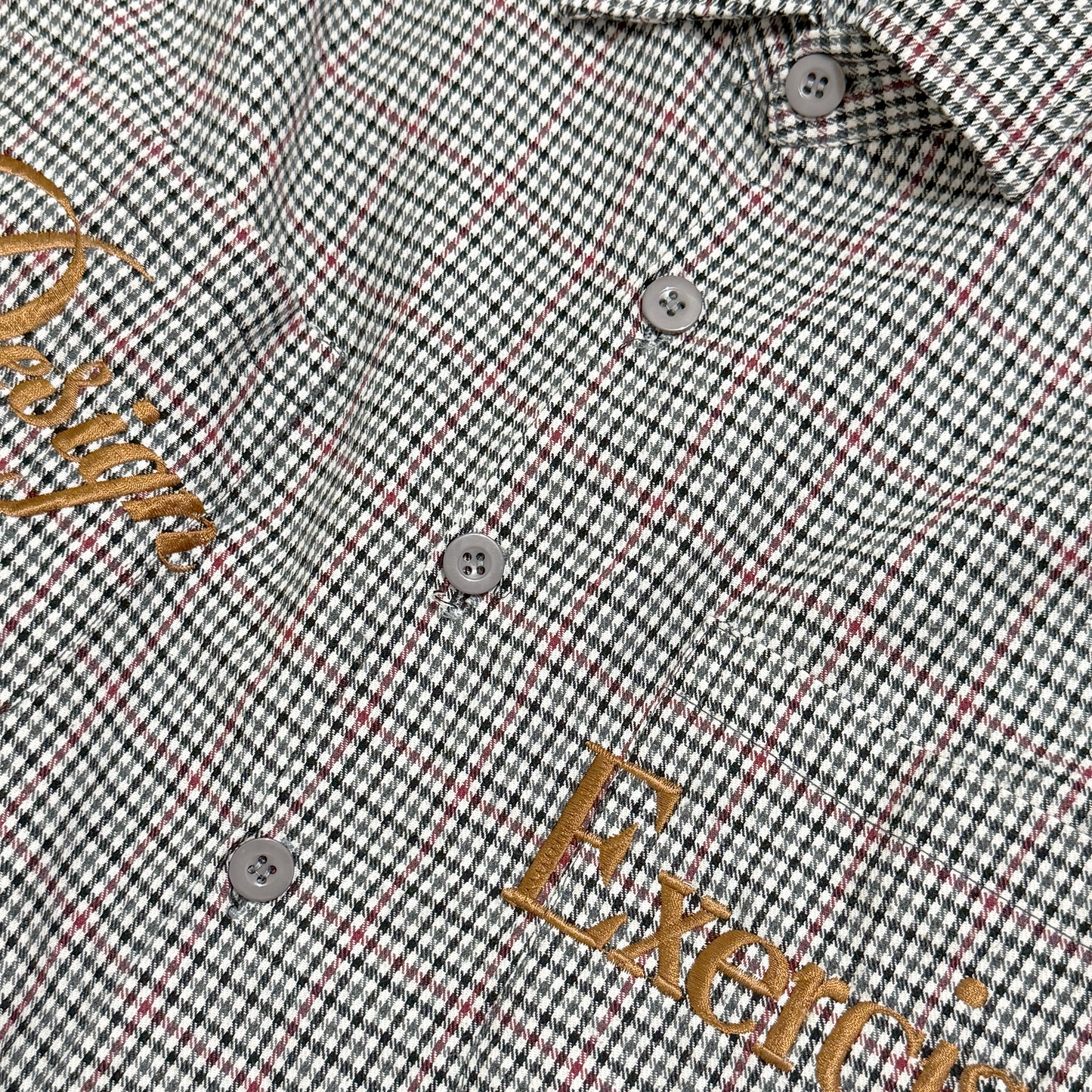 066 - One of None - Gray Microplaid L/S