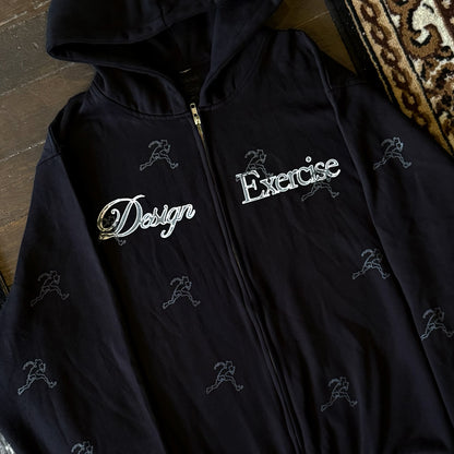 CLOUDS Multi Design Exercise Zip Up Hoodie