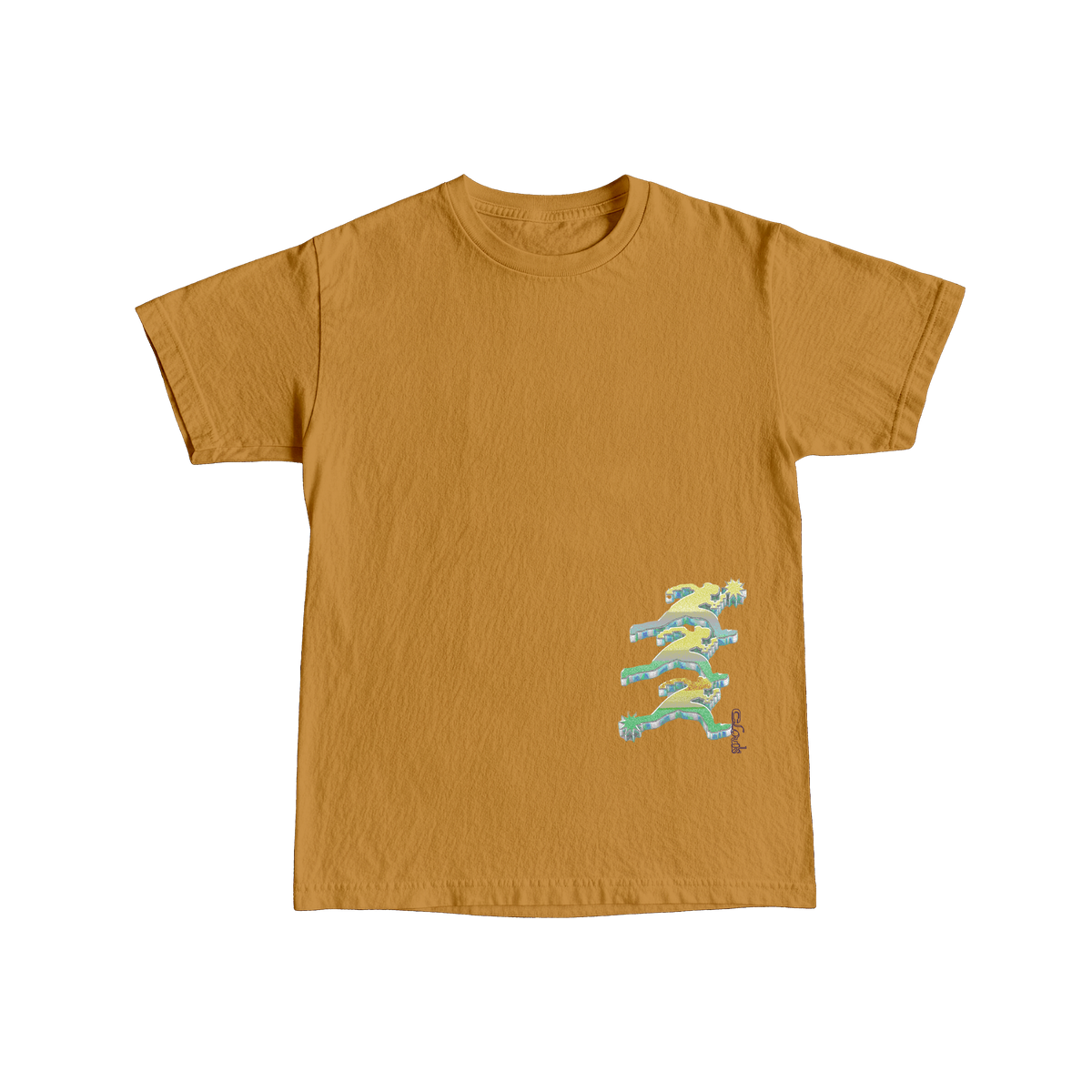 CLOUDS - Glitter Tee (Rust)