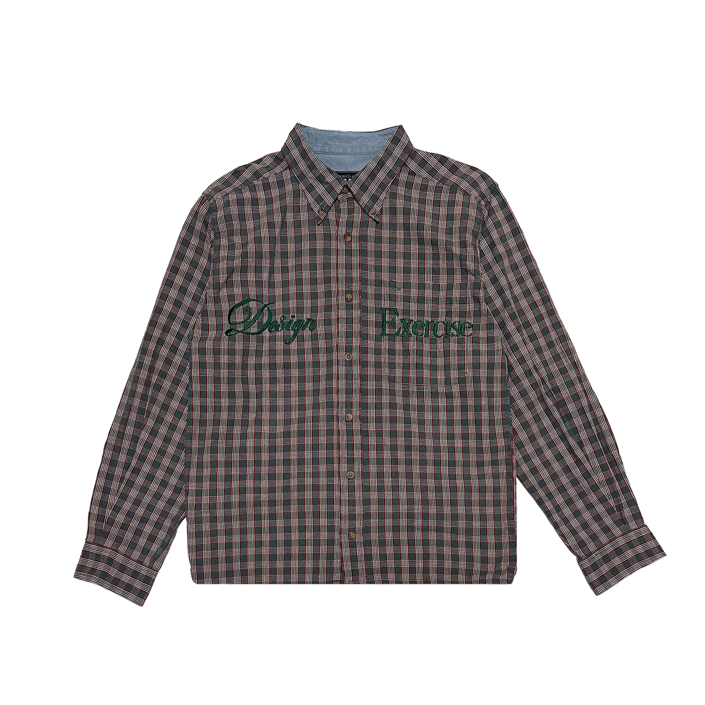 077 - One of None - Moss Green Vintage Plaid L/S